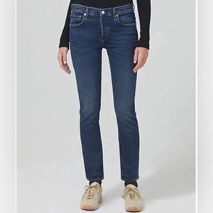 Citizens of Humanity Mid Rise cropped jeans.